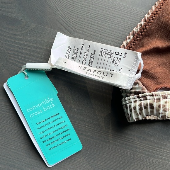 NWT Seafolly Serpentine Triangle Bikini Top - Picture 6 of 8